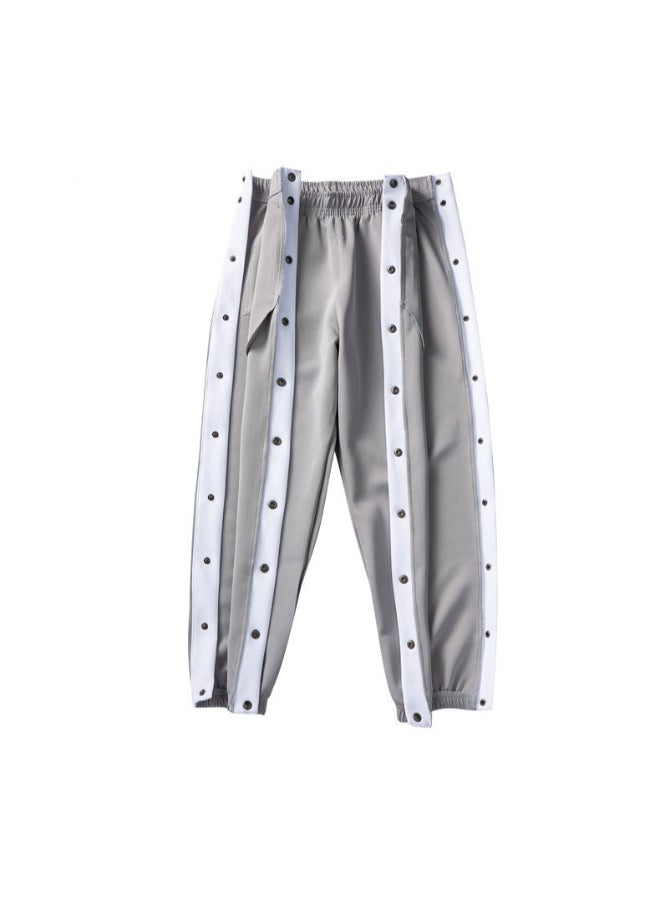 HALAMODO Loose Basketball Sweatpants Grey/White  - Image 2