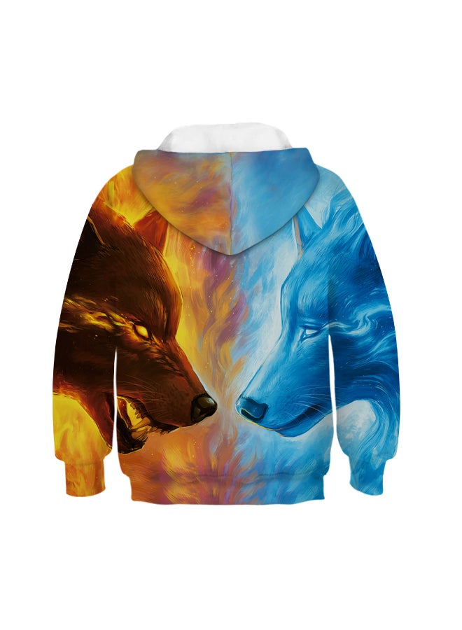 HALAMODO - Wolf Digital Printing Hoodie Multicolour - Image 1
