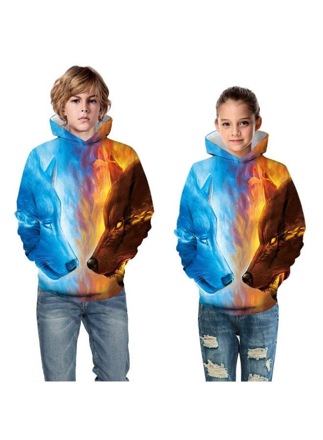 HALAMODO - Wolf Digital Printing Hoodie Multicolour - Image 1
