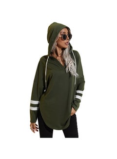 HALAMODO Long-Sleeved Hoodie Green/White  - Image 3