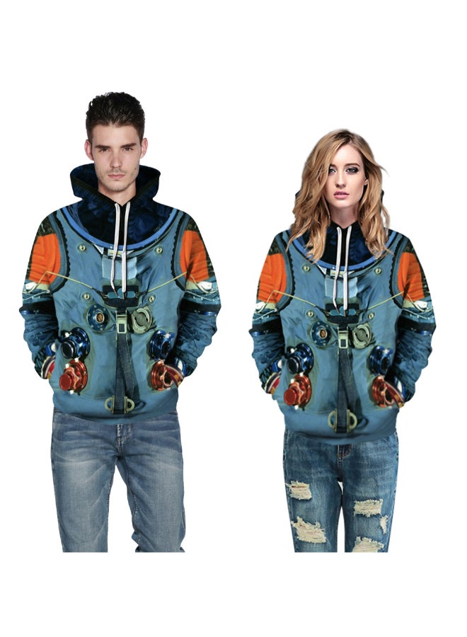 HALAMODO - Spacesuit Digital Printing Hooded Pullover Blue - Image 1