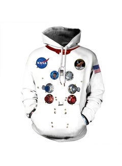 Spacesuit Digital Printing Hooded Pullover White