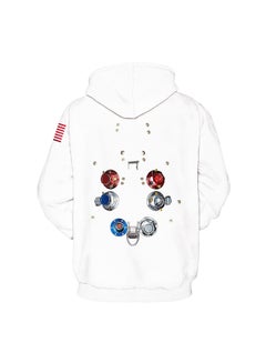 HALAMODO Spacesuit Digital Printing Hooded Pullover White  - Image 2