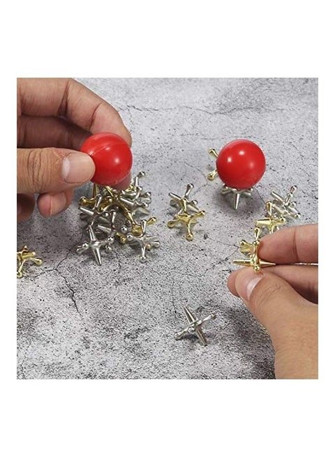 Retro Metal Jacks And Ball Game Kit