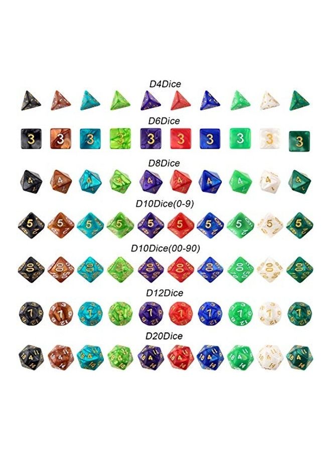 70-Piece Polyhedral Dice Set For Dungeons And Dragons