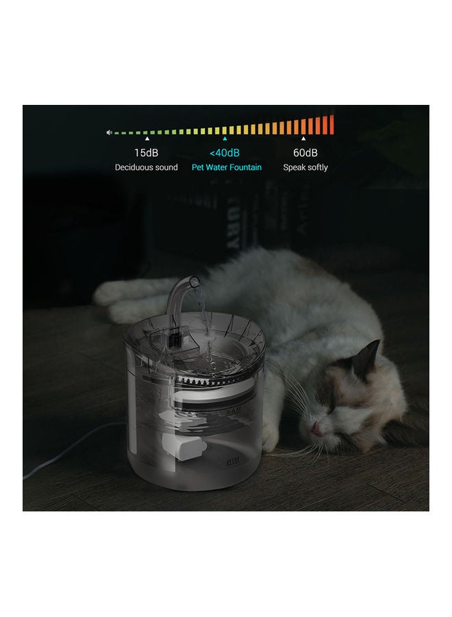 نافورة مياه أوتوماتيكية للحيوانات الأليفة شفاف 2لترات - Image 2