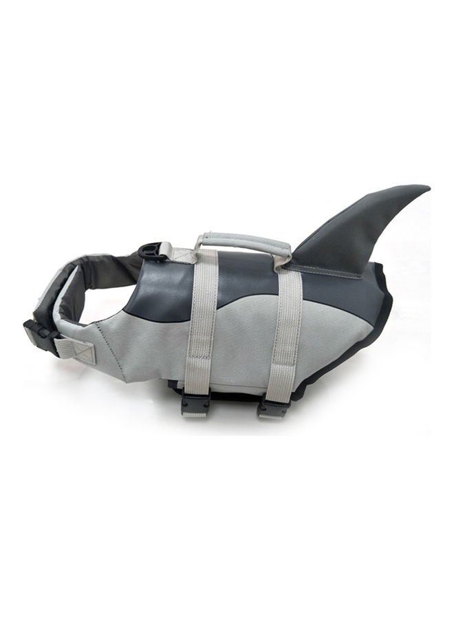 سترة سباحة بتصميم قرش للحيوانات الأليفة رمادي S - Image 1