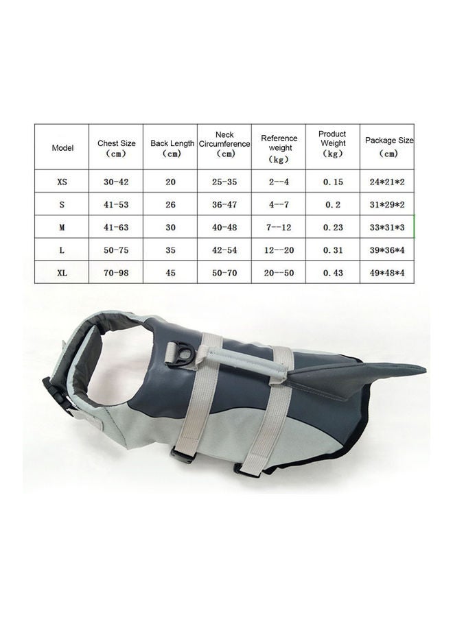 سترة سباحة بتصميم قرش للحيوانات الأليفة رمادي S - Image 2