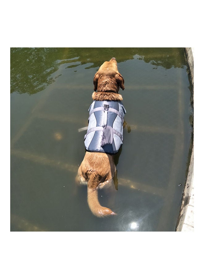 سترة سباحة بتصميم قرش للحيوانات الأليفة رمادي S - Image 5