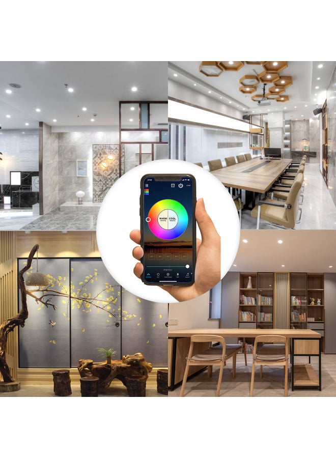 مصباح ذكي بتحكم صوتي وقابل للتعتيم للتعليق في الأسقف المعلقة متعدد الألوان 10x5.5x10سم - Image 4