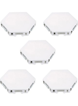 5-Piece Honeycomb Design Hexagonal LED Touch Quantum Light Set White - v1630745133/N50632653A_1