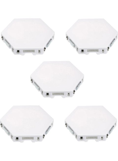 5-Piece Honeycomb Design Hexagonal LED Touch Quantum Light Set White