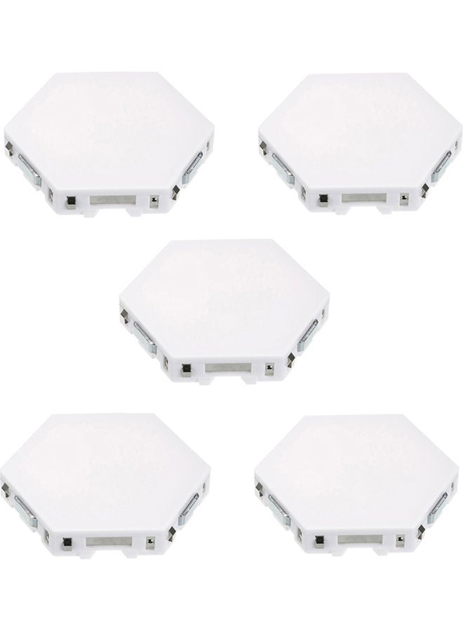 5-Piece Honeycomb Design Hexagonal LED Touch Quantum Light Set White