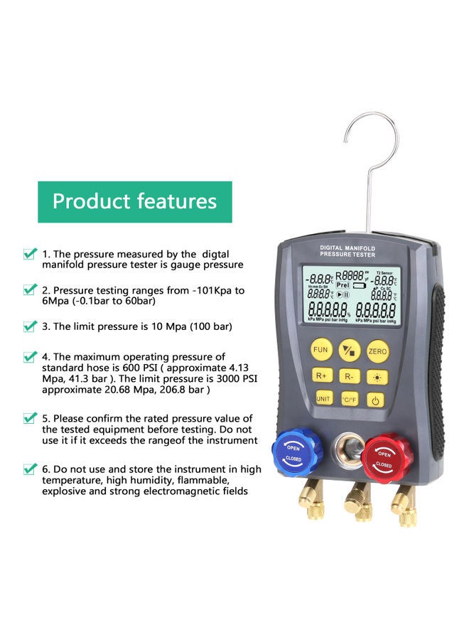 Digital Temperature Manifold Gauge Tester Multicolour - Image 4