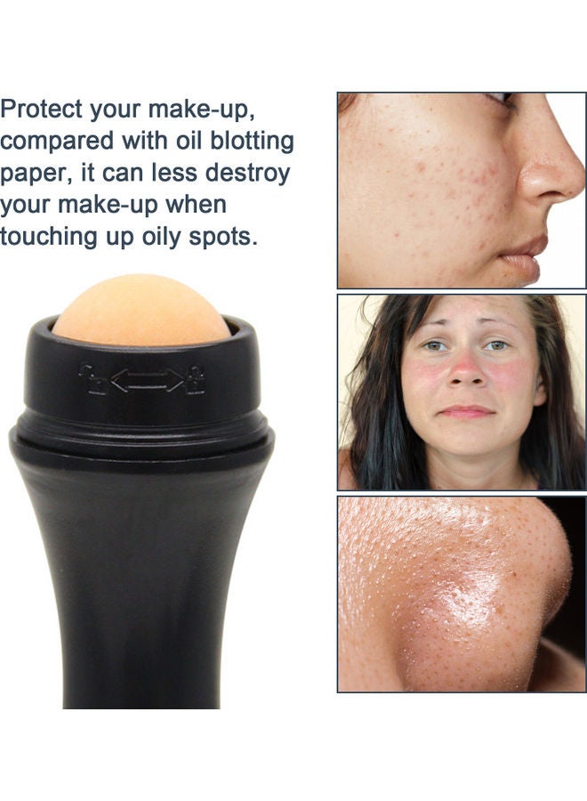 Generic Oil-Absorbing Volcanic Roller Reusable Facial Skincare Tool Black/Pink - Image 5