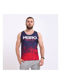 Casual Printed Round Neck Sleeveless t_shirt Navy