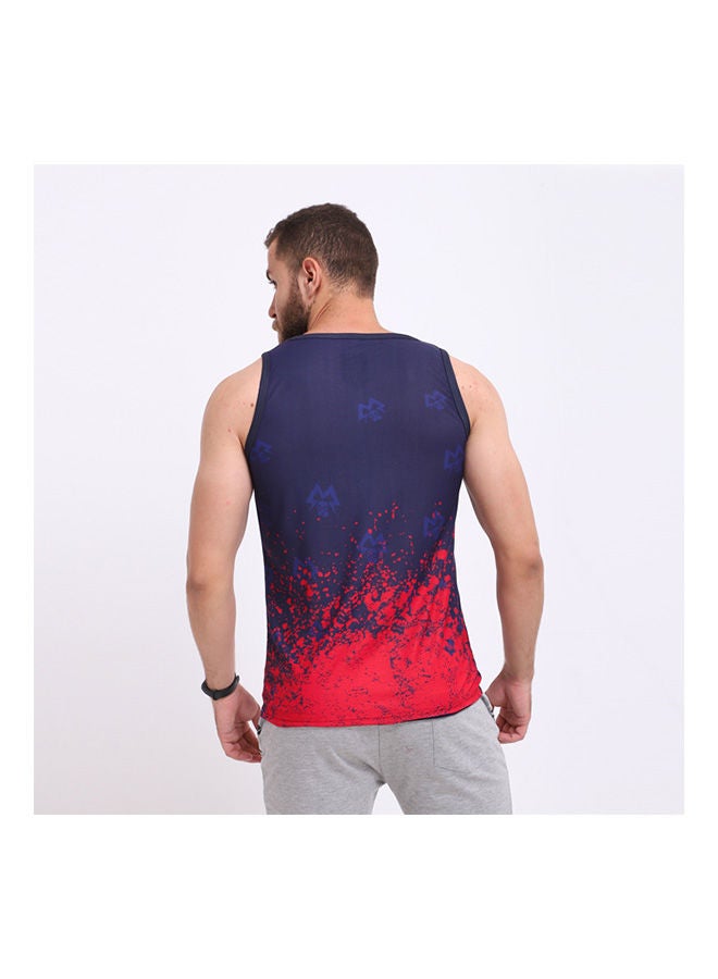 WHITE RABBIT - Casual Printed Round Neck Sleeveless t_shirt Navy - Image 1