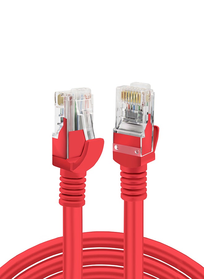 S-TEK High Speed RJ45 cat6 Ethernet Patch Cable LAN Cable Compatible for PS4/PS3, Nintendo Switch, Raspberry Pi 4, Smart TV, Computer, Modem, Router Red - Image 1