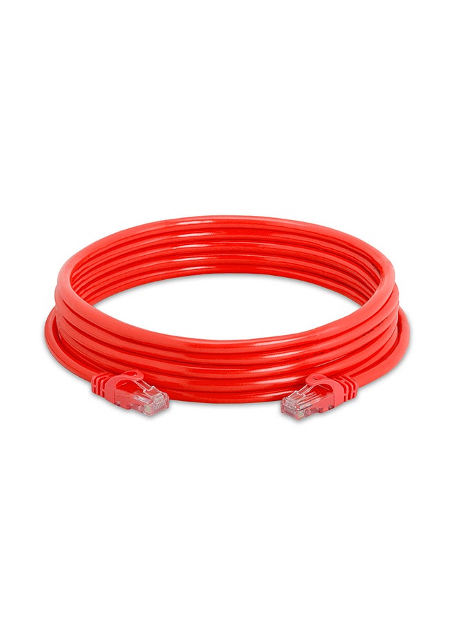 S تك كابل توصيل إيثرنت RJ45 CAT6 عالي السرعة بطول 5 أمتار/16.4 قدم أحمر - Image 2