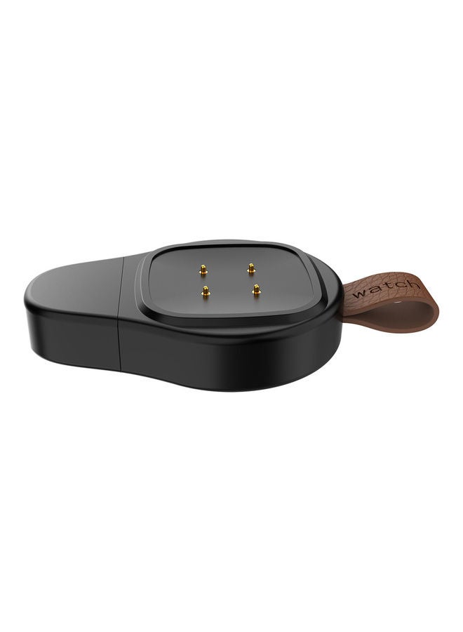 Generic - Portable Type C Magnetic Cordless Wireless Charger For Fitbit Versa 3/Sense Black - Image 1