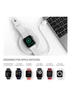 Generic Portable Watch Charger Stand With Charging Cable For Apple Watch Series SE/6/5/4/3/2/1 White  - Image 3