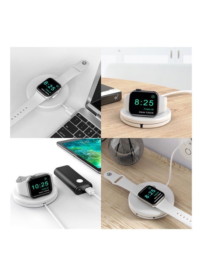 Portable Watch Charger Stand With Charging Cable For Apple Watch Series SE/6/5/4/3/2/1 White - Image 4