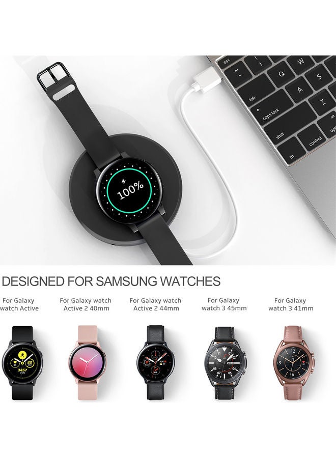 حامل شاحن ساعة محمول مع كابل شحن لساعة سامسونج جالاكسي  أكتيف 3 و أكتيف 2 . أسود - Image 3