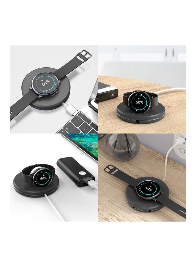 حامل شاحن ساعة محمول مع كابل شحن لساعة سامسونج جالاكسي  أكتيف 3 و أكتيف 2 . أسود - Image 4