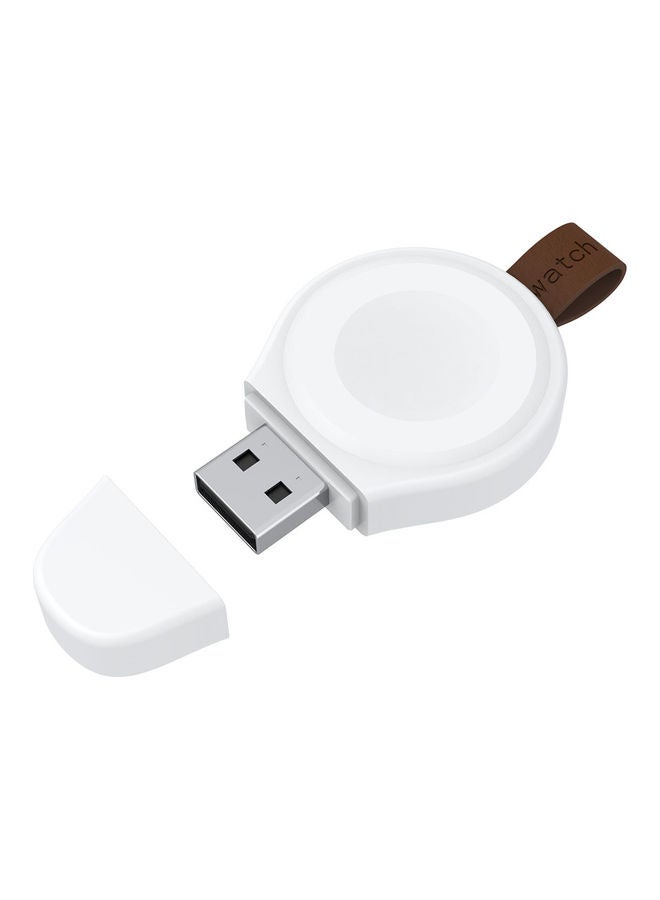 iWatch Portable USB Magnetic Charger For Apple Watch Series SE/6/5/4/3/2/1 White - Image 1