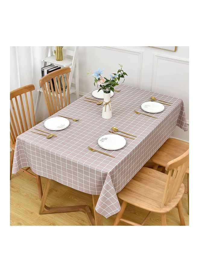 ZENHOME Water- And Oil-Proof PVC Table Cloth Brown/White 120x120cm - Image 3