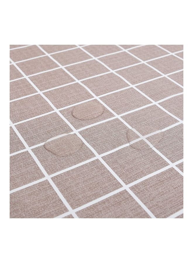 ZENHOME Water- And Oil-Proof PVC Table Cloth Brown/White 120x120cm - Image 4