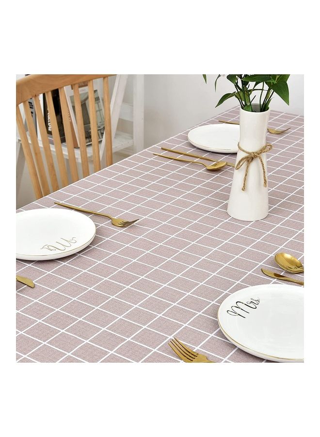 ZENHOME Water- And Oil-Proof PVC Table Cloth Brown/White 120x120cm - Image 2