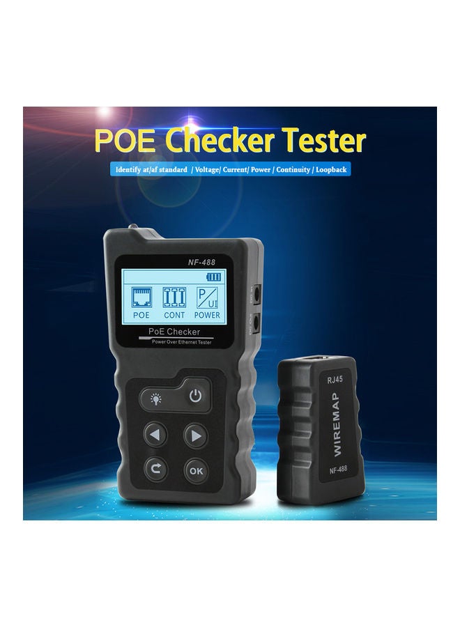 جهاز اختبار كابلات الشبكة متعدد الوظائف مع شاشة LCD، طراز NF-488 رمادي 22.5 x 4 x 11سم  - Image 4