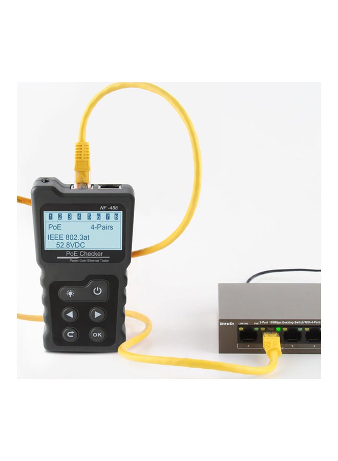 جهاز اختبار كابلات الشبكة متعدد الوظائف مع شاشة LCD، طراز NF-488 رمادي 22.5 x 4 x 11سم  - Image 5