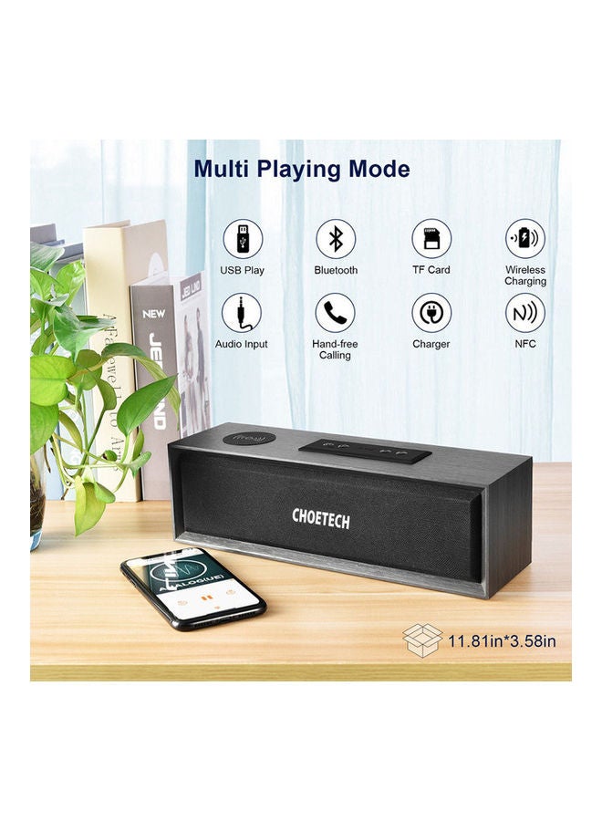 Bluetooth Speaker With Wireless Charging Support For Qi-Enabled Devices Black