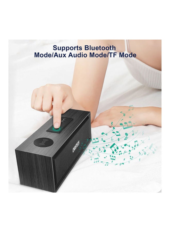 Bluetooth Speaker With Wireless Charging Support For Qi-Enabled Devices Black