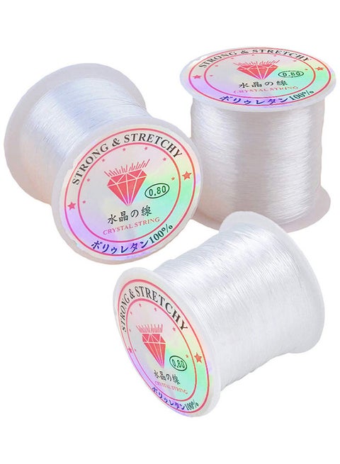 3-Piece Jewelry Cord Elastic Bracelet Rope Crystal Beading 5x5x4cm