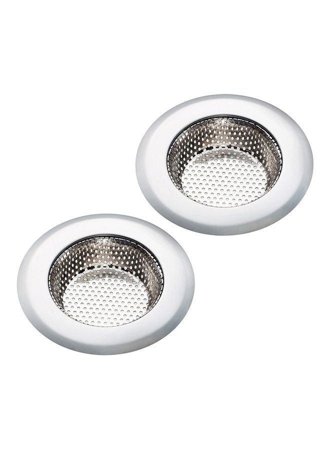 2-Piece Pool Filter Stainless Steel Sink Strainer Silver 11.3x7.3cm  - Image 1