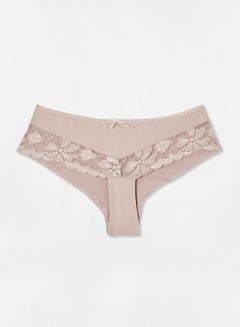 Lace Pattern Boyshorts Beige