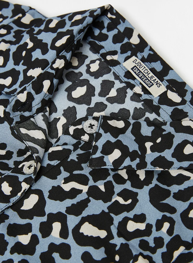 DJDUTCHJEANS Kids/Teen Leopard Print Shirt Blue