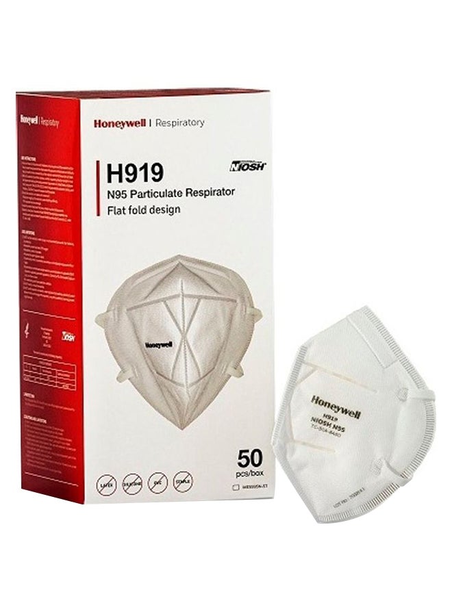 Honeywell 50-Piece H919 N-95 Flat Fold Face Mask  - Image 1
