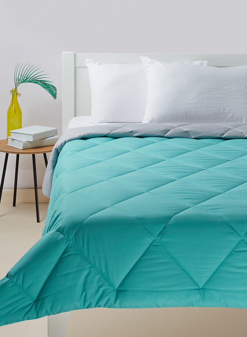 Amal - Comforter King Size All Season Everyday Use Bedding Set Extra Soft Microfiber Single Piece Reversible Comforter   Aquifier/Grey Polyester Aquifier/Grey - Image 1