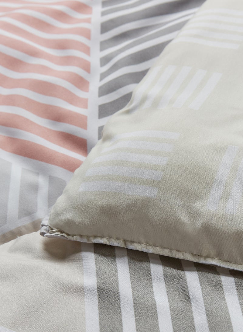Amal - Comforter Set Kingn Size- All Season Everyday Use Bedding Set Extra Soft Microfiber With 1 Comforter 220 x 240cm+ 2 Pillow Covers 50X75 Cm - Blush 220 x 240cm Polyester Blush 220 x 240cm - Image 1