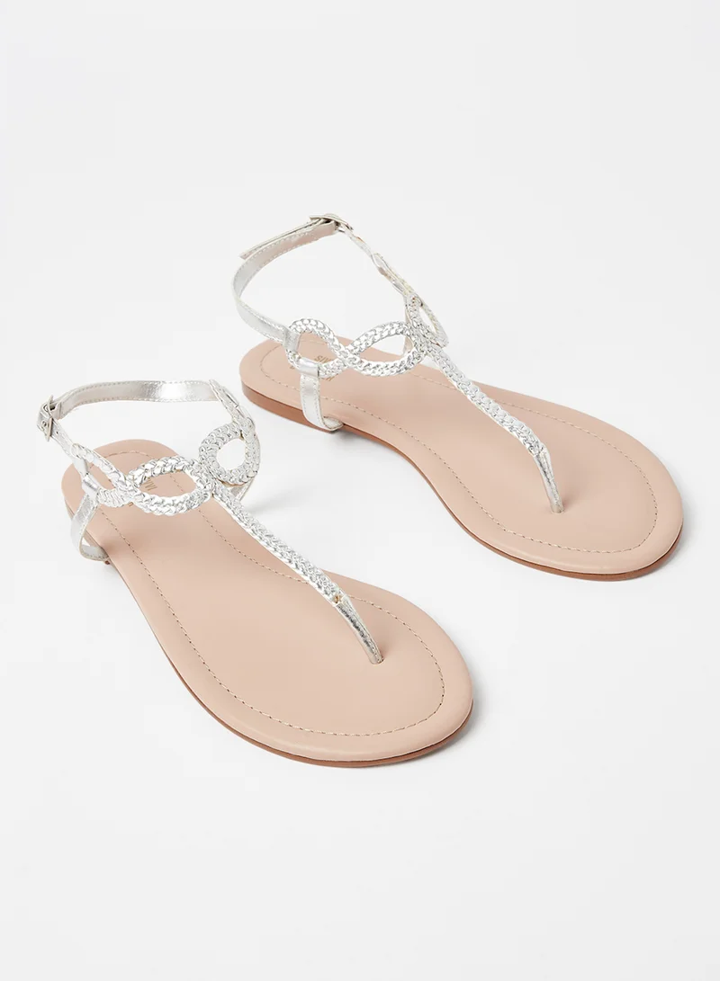 Sivvi x D'Atelier Woven Detail Flat Sandals