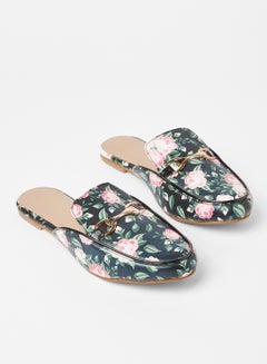 Sivvi x GenM Floral Print Flat Mules Black  - Image 2