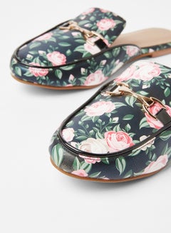 Sivvi x GenM Floral Print Flat Mules Black  - Image 4