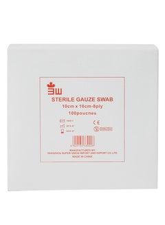 Piece Gauze Swab 10X10Cm, Sterile Gauze Swab For Wound Dressing, 8-Ply Cotton And Highly Absorbent 100 Pcs - v1630821471/N32556656A_1