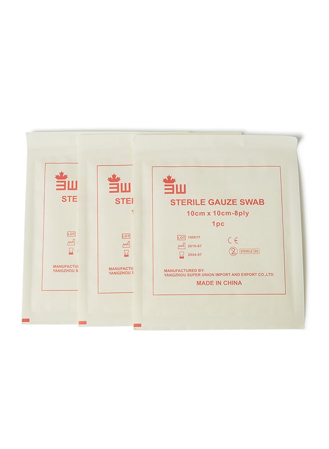 3W Healthcare Piece Gauze Swab 10X10Cm, Sterile Gauze Swab For Wound Dressing, 8-Ply Cotton And Highly Absorbent 100 Pcs  - Image 2