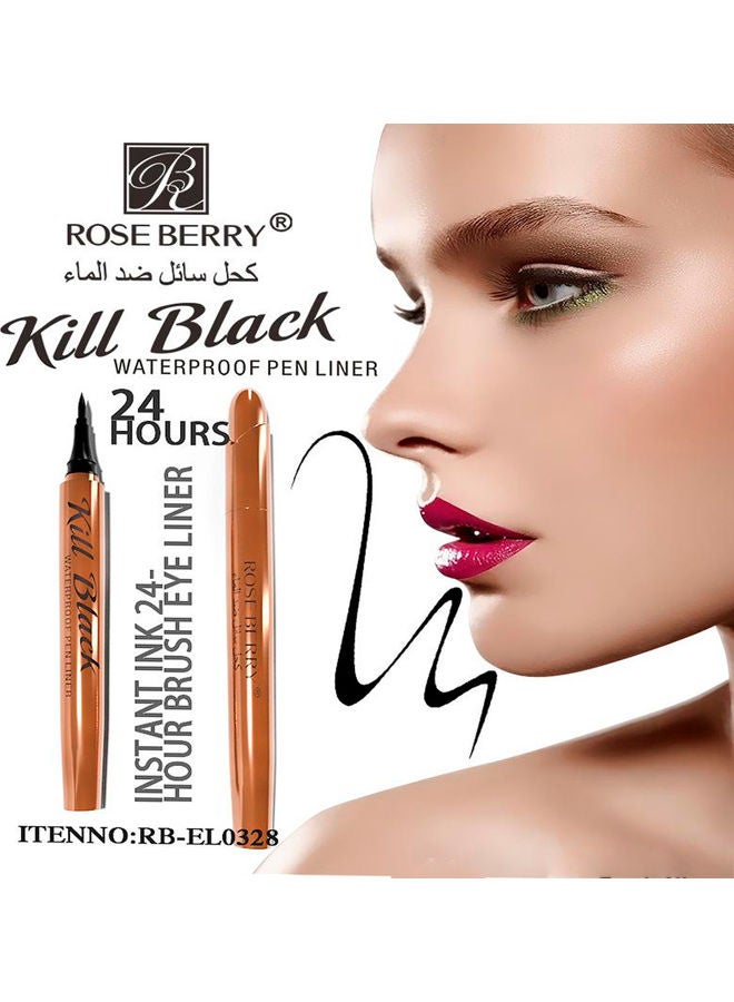 روز بيري كحل سائل قلم ضد الماء أسود - Image 2