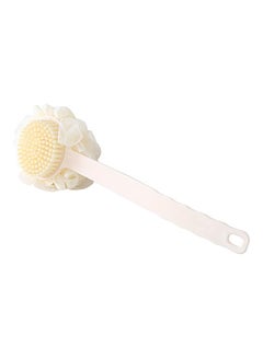 Long Handle Flower Ball Rubbing Back Scrubber Brush Beige 36 x 11 x 5cm